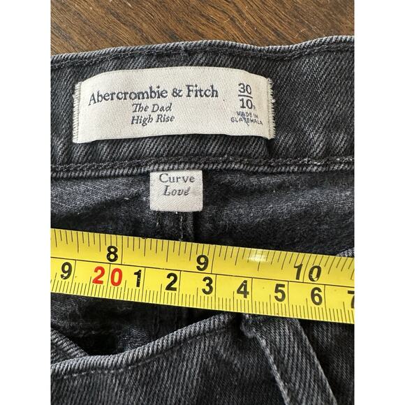 Abercrombie & Fitch Jeans Women 30/10 Curve Dad High Rise Black Denim Capsule - Picture 5 of 7
